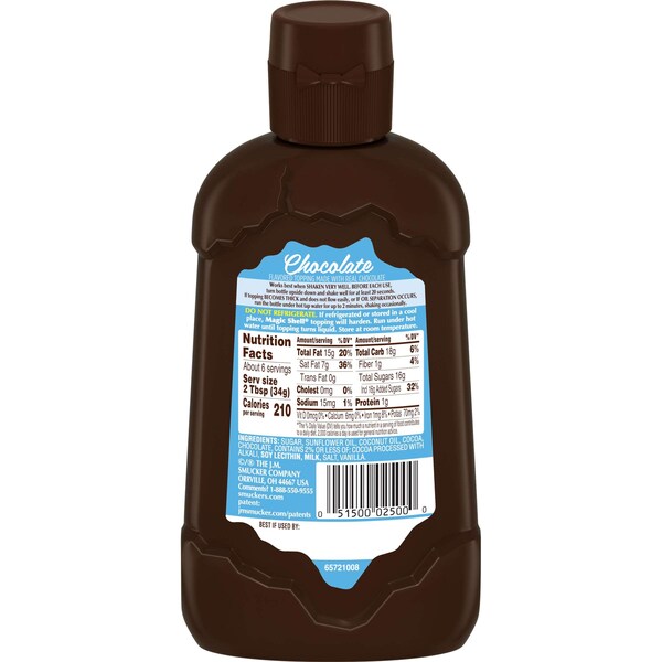 Cobertura de chocolate Magic Shell de Smuckers Smucker's en botella de 7.25 oz, paquete de 8 - 5150024358