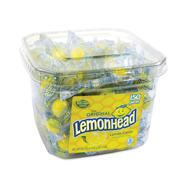 Caramelo de Limón Lemonhead, Envuelto Individualmente, Tarro de 405 oz, 150 Piezas - 380215
