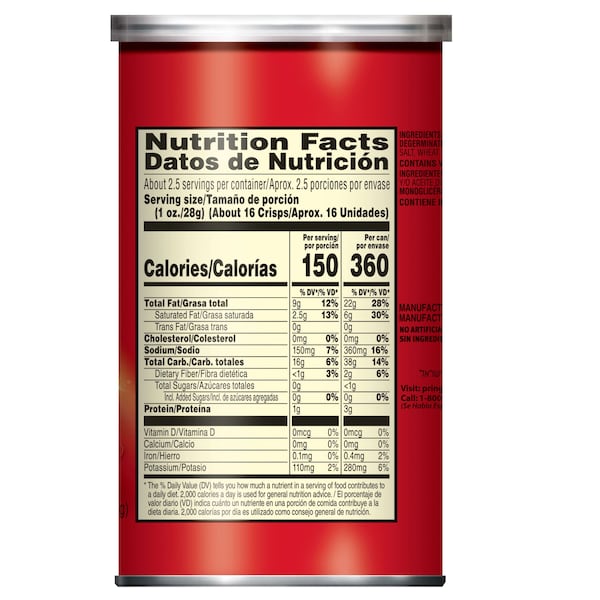 Pringles Papas Fritas Originales 2.3 oz., Paquete de 12 - 3800084563