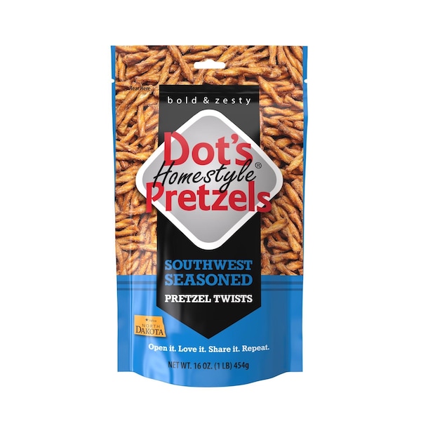Pretzels Dots de Dot's estilo casero del suroeste en bolsa de 16 oz - 5002 -DP
