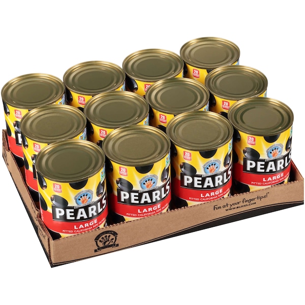 Perlas Perlas de Aceitunas Negras Grandes y Sin Hueso 6 oz., Paquete de 12 - 4422315