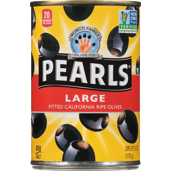 Perlas Perlas de Aceitunas Negras Grandes y Sin Hueso 6 oz., Paquete de 12 - 4422315