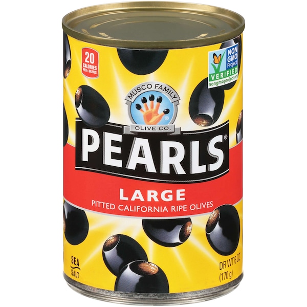 Perlas Perlas de Aceitunas Negras Grandes y Sin Hueso 6 oz., Paquete de 12 - 4422315