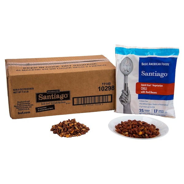Chili vegetariano rápido de inicio rápido de Santiago Santiago con frijoles rojos 150 porciones, PK6 - 10298