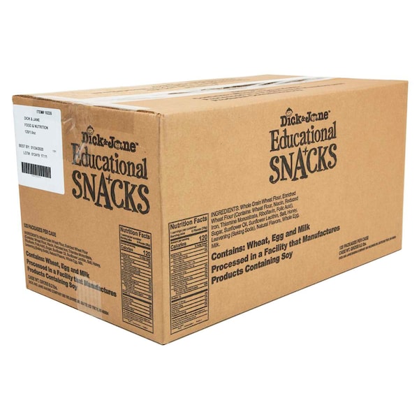Galletas educativas de refrigerio de comida y nutrición Dick y Jane en bolsa de 1 oz, paquete de 120 - ES1001