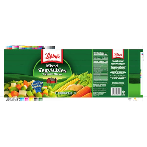 Libbys Libby Verduras Mixtas Bajas en Sodio 104 oz., Paquete de 6 - F003710003825