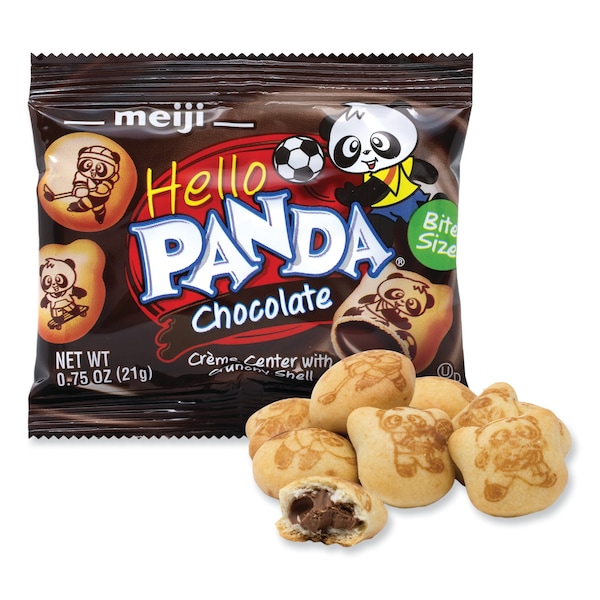 Galletas rellenas de crema de chocolate Meiji Hello Panda, bolsa de 0.75 oz, paquete de 30 - 969786