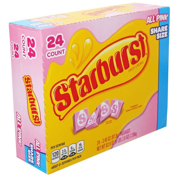 Starburst Starburst Todo Rosa Tamaño para Compartir 3.45 oz., PK144 - 398852