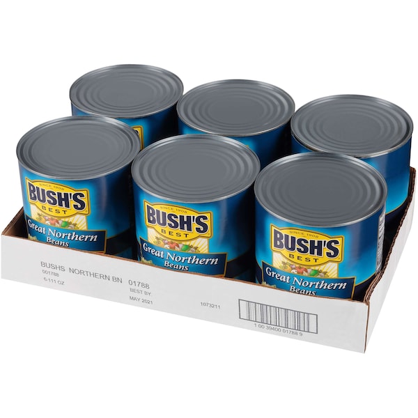 Bush's Best Great Northern Beans #10 Can, PK6 - 01788
Frijoles Great Northern Bush's Best en lata #10, paquete de 6 - 01788