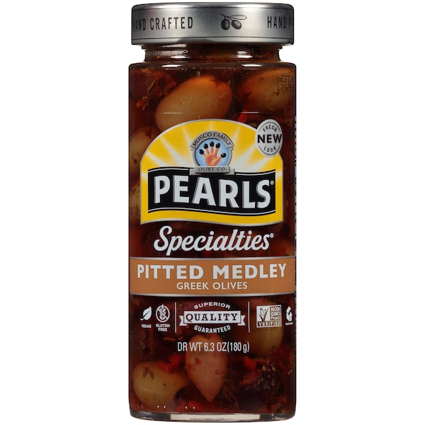 Perlas de Aceitunas Griegas Variadas y Descarozadas 6.3 oz., PK6 - 1970315