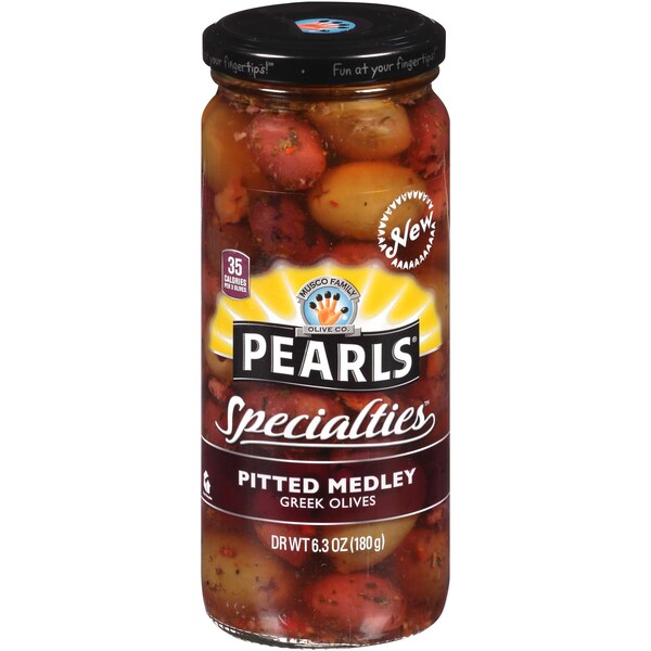 Perlas de Aceitunas Griegas Variadas y Descarozadas 6.3 oz., PK6 - 1970315