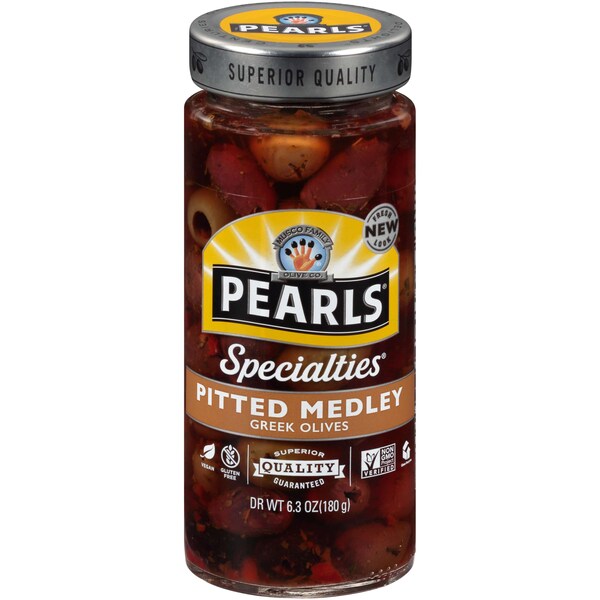 Perlas de Aceitunas Griegas Variadas y Descarozadas 6.3 oz., PK6 - 1970315