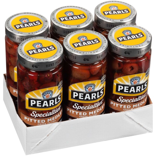 Perlas de Aceitunas Griegas Variadas y Descarozadas 6.3 oz., PK6 - 1970315