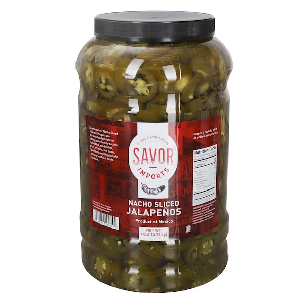 Importaciones Savor Nacho Rebanadas de Chile Jalapeño en Galón 1, Paquete de 4 - 4243400415