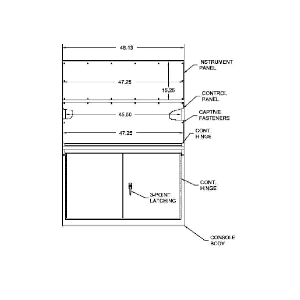 Wiegmann Console Body, 50 in. H x 48 in. W x 23 in. L, Carbon Steel - WC1448BD