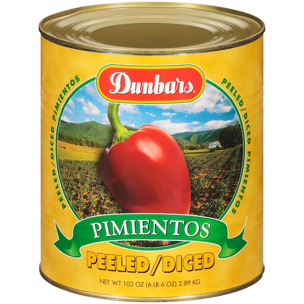 Dunbar Dunbar Diced Red Peeled Pimento 102 oz., PK6 - 07024603060001

Dunbar Dunbar Pimiento Rojo Pelado y Picado 102 oz., Paquete de 6 - 07024603060001