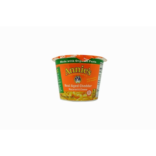 Fideos con queso y cheddar madurado real de Annie's, en taza de 2.01 oz, paquete de 12 - 13562-00058