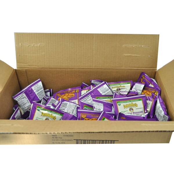 Galletas de Conejito Cheddar Orgánicas K-12 de Annies Annie's en Bolsa de 0.75 oz, Paquete de 100 - 13562-49828