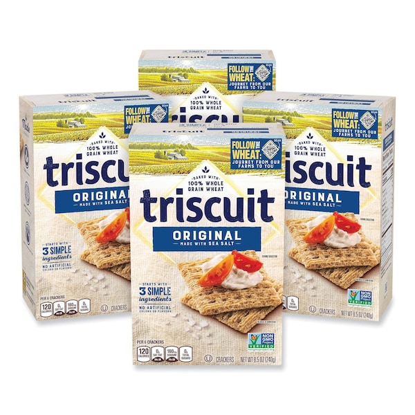 Triscuit Crackers Originales con Sal Marina, Caja de 8.5 oz, Paquete de 4 - 44000052973