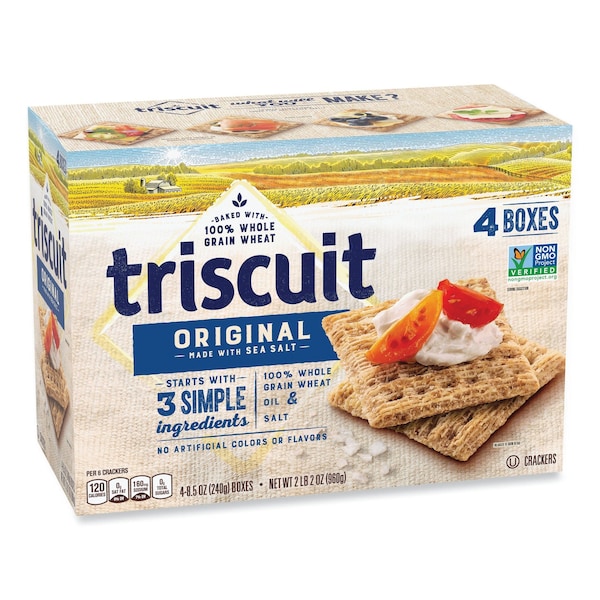 Triscuit Crackers Originales con Sal Marina, Caja de 8.5 oz, Paquete de 4 - 44000052973
