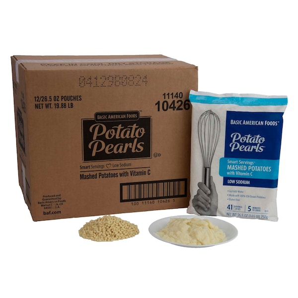 Perlas de papa Baf Smart Servings puré con pera, bajo en sodio y con vitamina C, preparación rápida de 26.5 oz., paquete de 12 - 10426