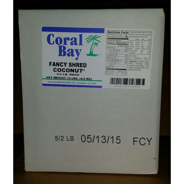 Bahía Coral Coco Rallado Fino, Paquete de 5 - CB016
