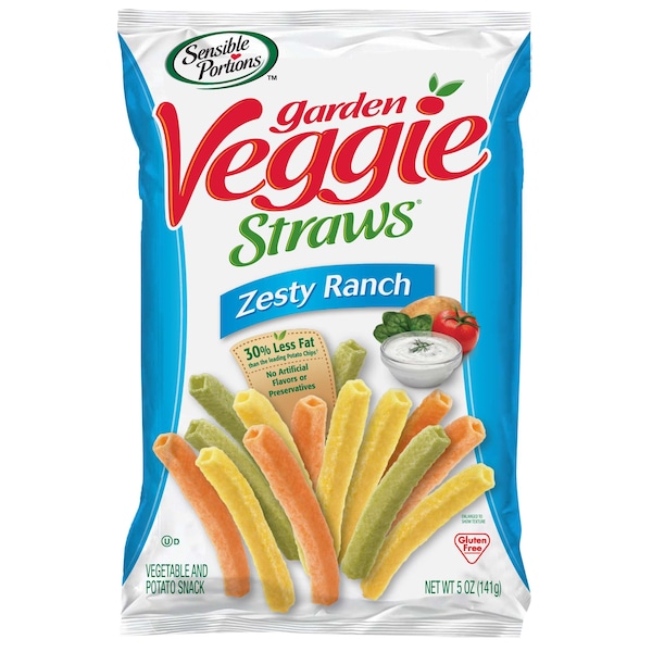 Hain Gourmet Porciones Sensibles de Pajas de Verduras de Jardín con Sabor a Rancho Picante, Paquete de 12 - HG30147