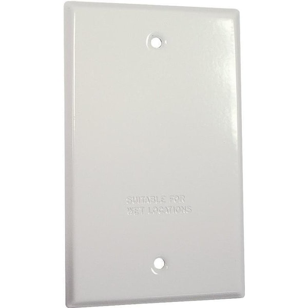 Hubbell Cover, 4-17/32 in L, 2-25/32 in W, Metal, White, Powder-Coated - 5173-6