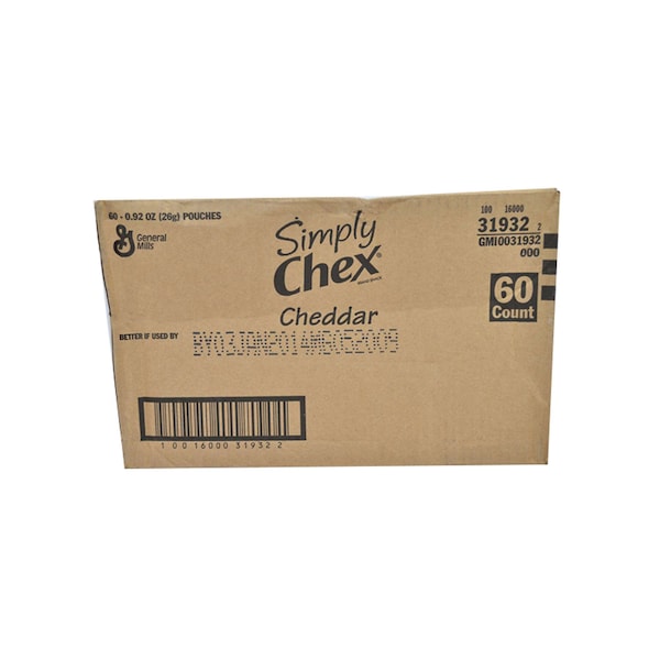 Mezcla de botanas Chex Simply Cheddar de .92 oz, paquete de 60 unidades - 16000-31932
