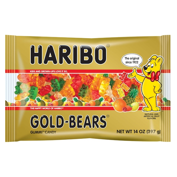 Haribo Ositos de Oro de Confitería en Bolsa de 14 oz, Paquete de 12 - 30214