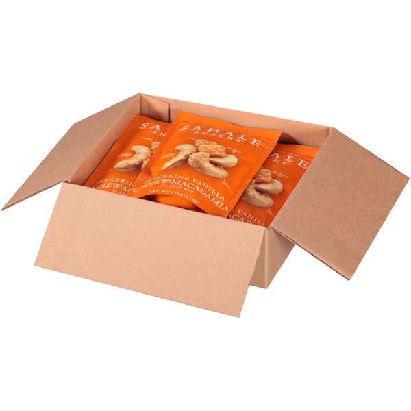 Sahale Snacks Sahale 4 oz. Nueces de anacardo y macadamia glaseadas con tangerina y vainilla, paquete de 6 - 9386900003