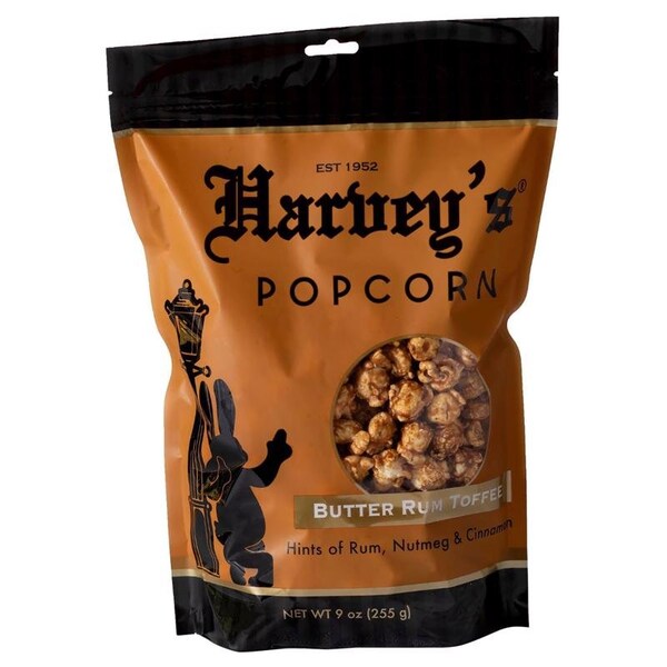 Palomitas de maíz con mantequilla, toffee y ron de Harveys en bolsa de 9 oz - HBRT9