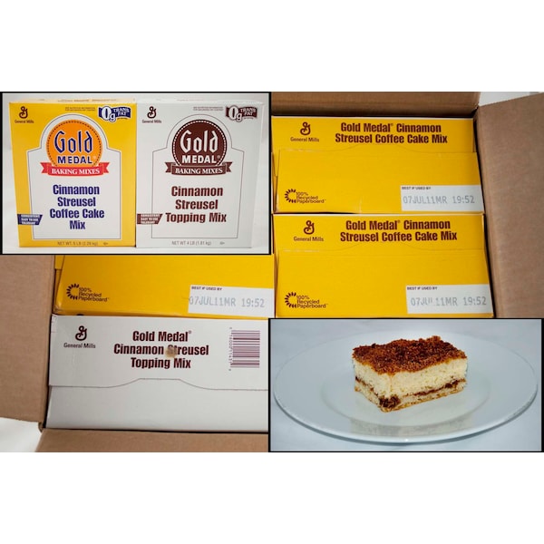 Mezcla para pastel de café con streusel de canela Gold Medal Gold Medal 4.66 lbs, paquete de 6 - 16000-11430