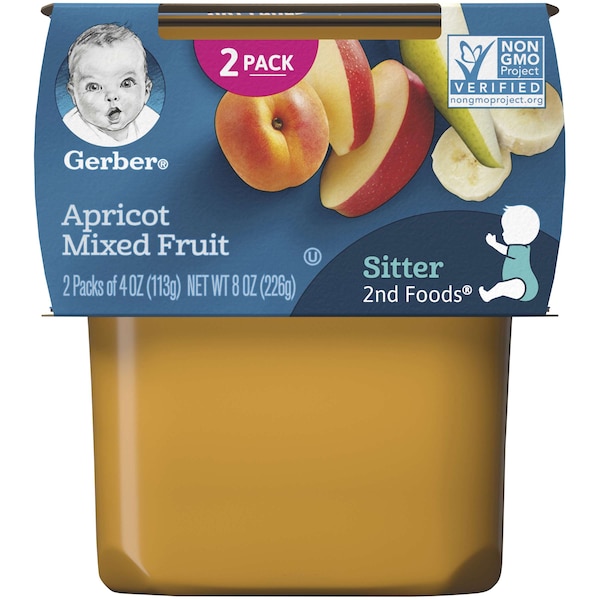 Alimento para bebé Gerber Gerber 2nd Foods de Durazno y Frutas Mixtas 4 oz., paquete de 16 - 00015000076702