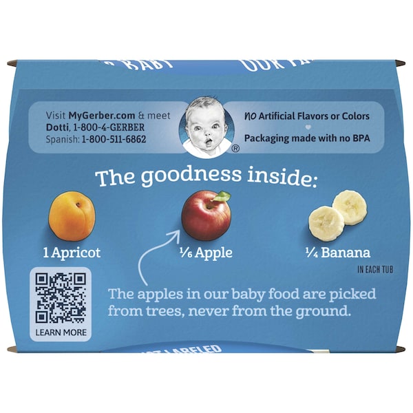 Alimento para bebé Gerber Gerber 2nd Foods de Durazno y Frutas Mixtas 4 oz., paquete de 16 - 00015000076702