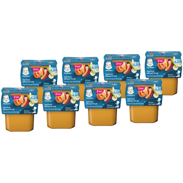 Alimento para bebé Gerber Gerber 2nd Foods de Durazno y Frutas Mixtas 4 oz., paquete de 16 - 00015000076702