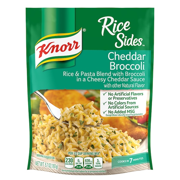 Knorr Arroz con Sabor a Cheddar y Brócoli de 5.7 oz., paquete de 12 - 02278