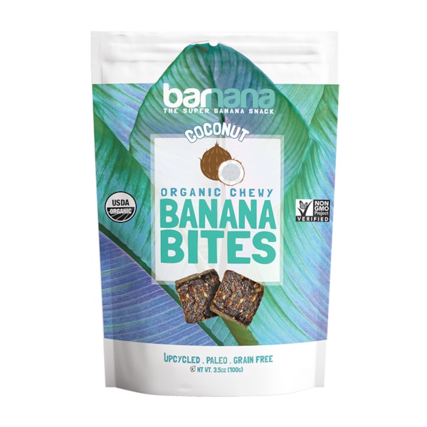 Trozos de plátano con coco Barnana 3.5 oz., PAQ12 - 3061