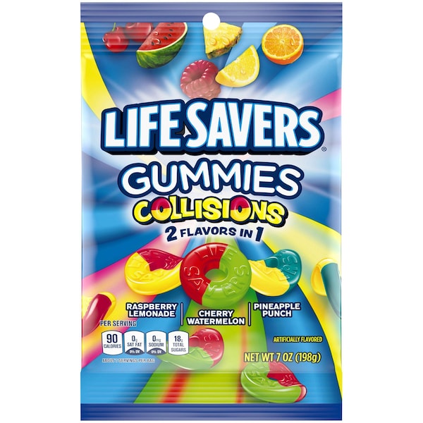 Salvavidas de vida Gomitas Colisiones 7 oz. Paquete, PK12 - 355663