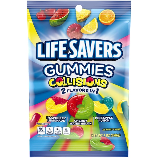 Salvavidas de vida Gomitas Colisiones 7 oz. Paquete, PK12 - 355663