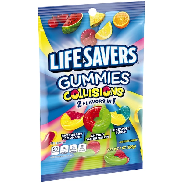 Salvavidas de vida Gomitas Colisiones 7 oz. Paquete, PK12 - 355663