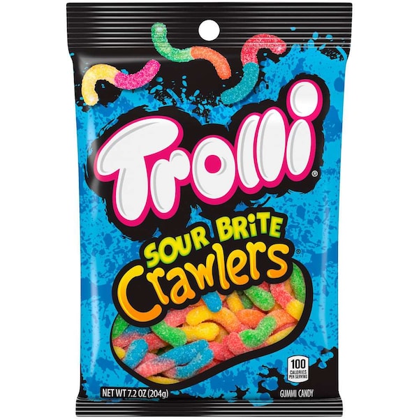 Trolli Trolli Dulce Agrio Gusanos Brillantes 6.3 oz. Paquete de Gancho, PK8 - 1623