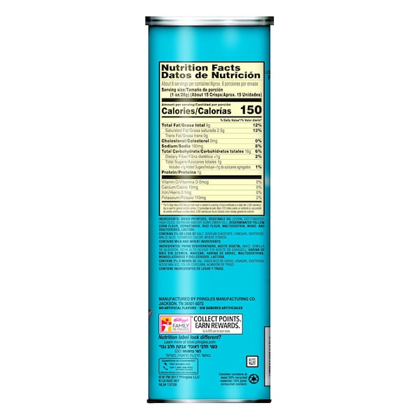 Papas Crujientes de Papa con sal y vinagre Pringles Pringles 5.5 oz., paquete de 14 - 3800013859