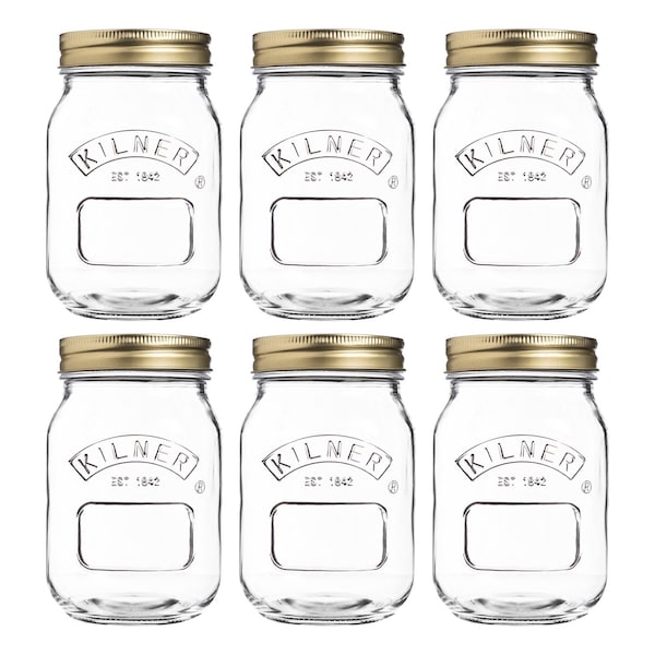 Frasco conservador Kilner de boca regular de 17 oz, paquete de 6, 6PK - 0025.009U.