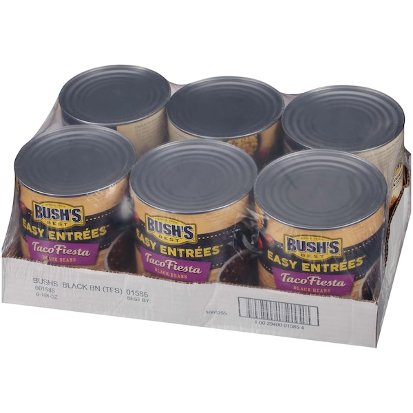 Bush's Best Taco Fiesta Frijoles Negros en Lata #10, PAQ6 - 01585