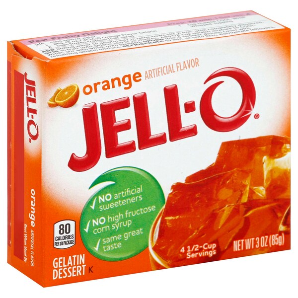 Gelatina de naranja en polvo Instantánea Jell-O de 3 oz, paquete de 24 - 00043000200742