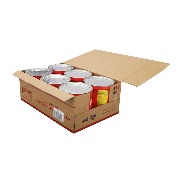 Lindsay Lindsay Aceitunas Negras en Rodajas Maduro 55 oz., Paquete de 6 - A002545