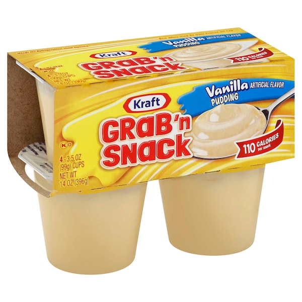 Agarra y disfruta: Copa de pudding de vainilla Grab 'N Snack de 14 oz., paquete de 12 - 10043000827519