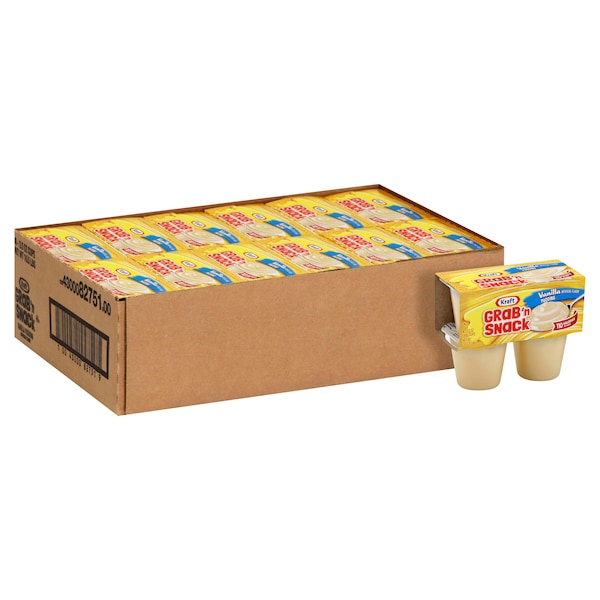 Agarra y disfruta: Copa de pudding de vainilla Grab 'N Snack de 14 oz., paquete de 12 - 10043000827519