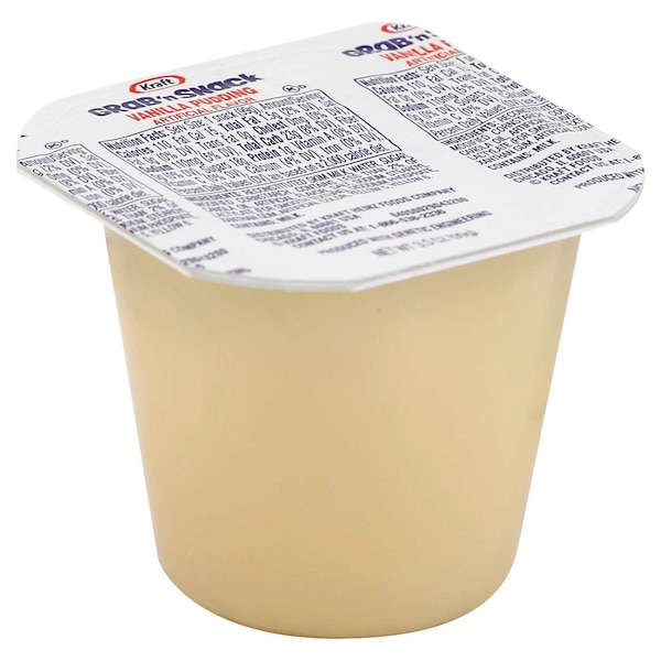 Agarra y disfruta: Copa de pudding de vainilla Grab 'N Snack de 14 oz., paquete de 12 - 10043000827519
